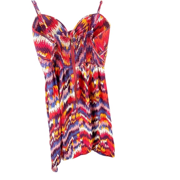 Parker Aztec Spaghetti Strap Silk Ikat Mini Dress Size Small - Picture 6 of 9